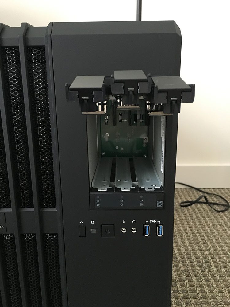 Figure 4: Three hard drive slots on the front of the DevBox.