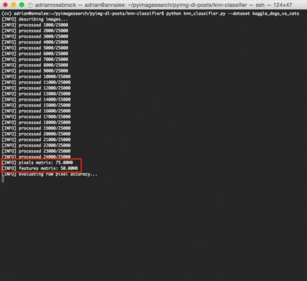 Figure 6: Measuring the size of our feature matrices.