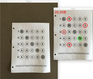 Bubble sheet multiple choice scanner and test grader using OMR, Python ...