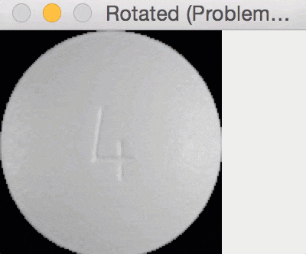 Figure 1: Rotating a circular pill doesn't reveal any obvious problems.