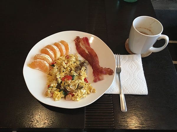 Figure 7: Between 7-7:30AM each morning I have a breakfast heavy in proteins and fats.