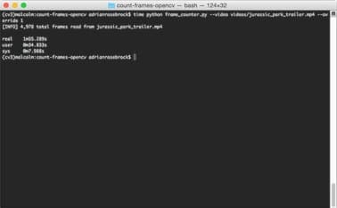 Count the total number of frames in a video with OpenCV and Python ...