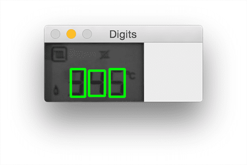 Figure 10: Drawing the bounding box of each of the digits on the LCD.