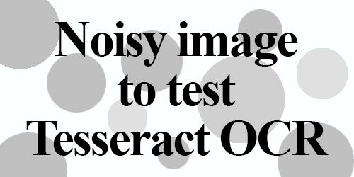 Example image for testing a noisy image with tesseract binary