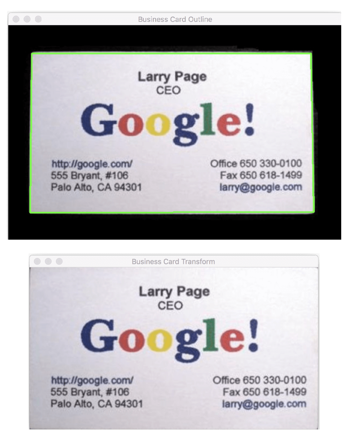 OCR’ing Business Cards PyImageSearch