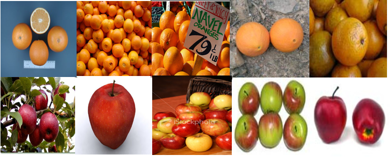 Figure 1: Example images from the Apple2orange Dataset (source: Apple2orange Dataset).