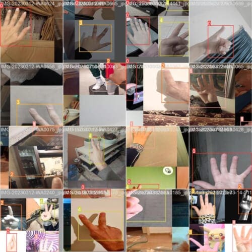 Figure 8: Training images batch with Mosaic data augmentation.