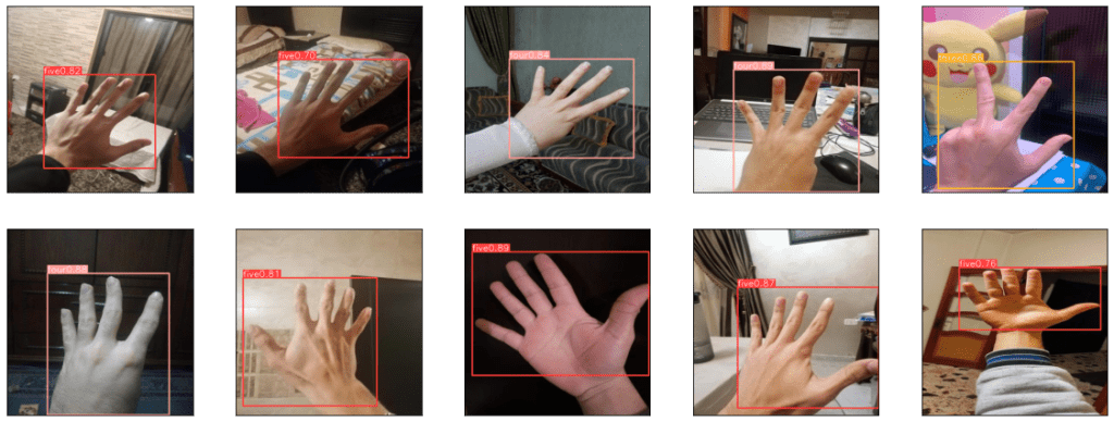 Figure 13: Ground-truth images (top) and YOLOv8s model prediction (bottom) fine-tuned with all layers.