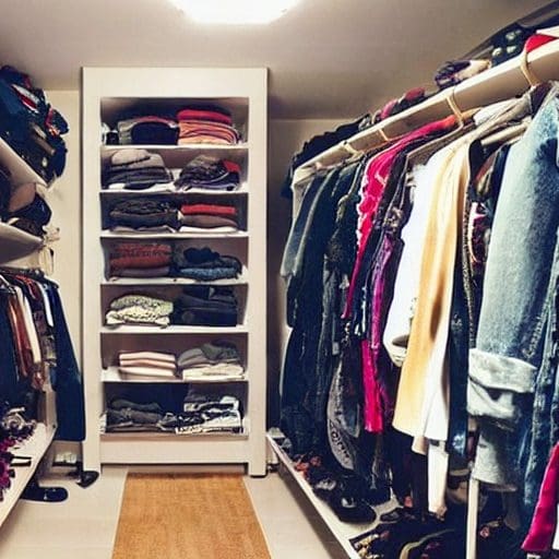 Figure 1: An image illustrating a closet brimming with attire, serving as an analogy for the concept of autoencoders (image generated using deepai text2img generator tool).