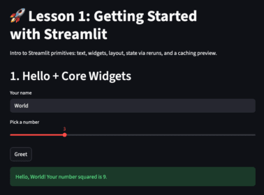 Getting Started with Streamlit: Learn Widgets, Layouts, and Caching ...